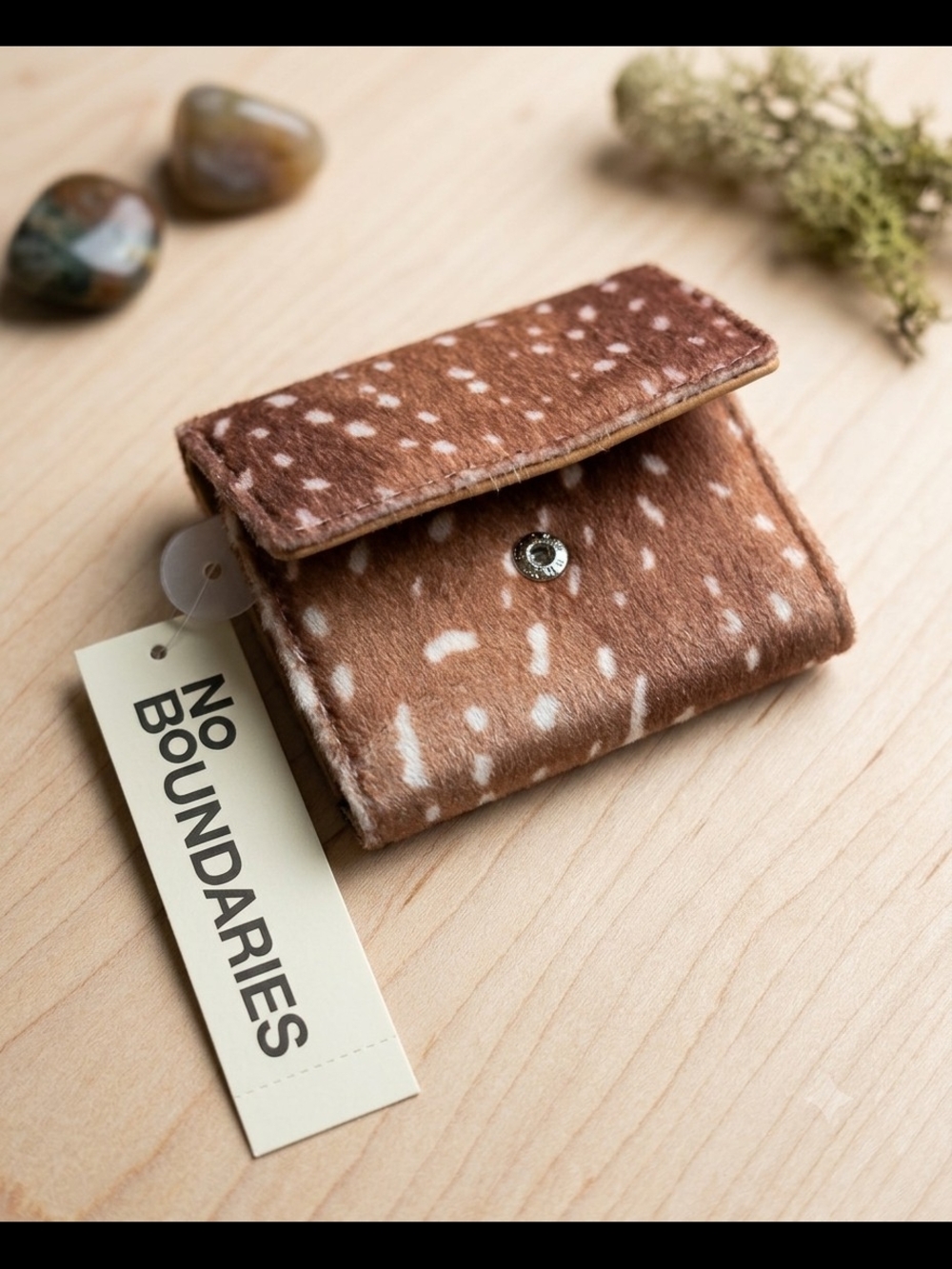 No Boundaries Brown Spotted Haircalf Card & Coin Pouch